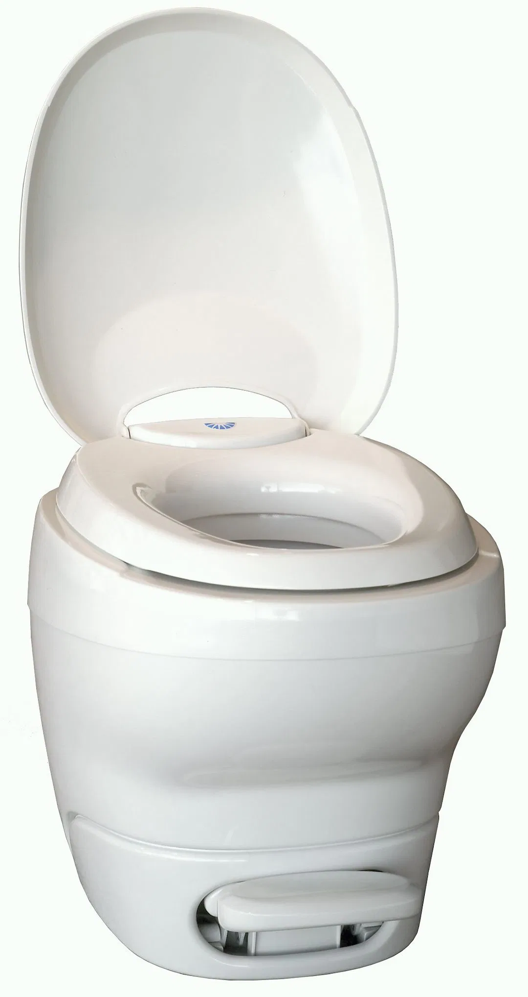 50197 – DAVE CARTER Toilet, Permanent High Profile Round Seat With 16-1/4 Inch Seat Height Pedal Flush Control Pulsat...